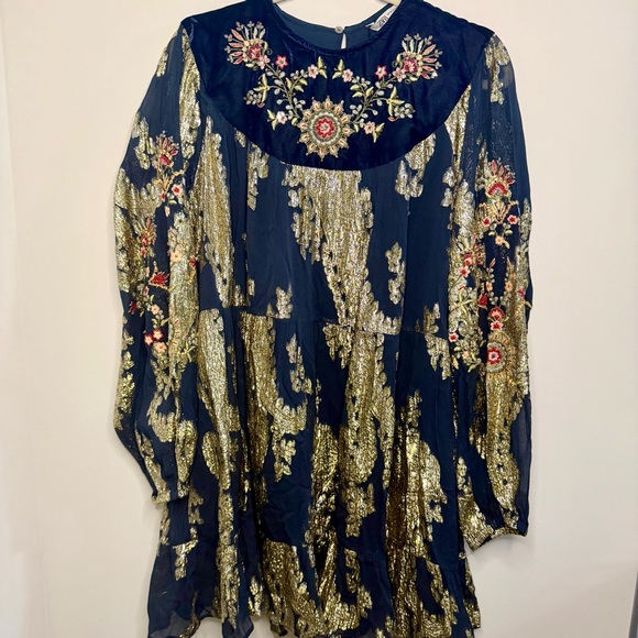 Zara Long Sleeve Floral Metallic Embroidered Dress - XXL - NWT - Boho  Festival - www.disolcolor.com
